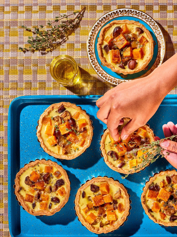 Truffled Squash and Chestnut Tartlets