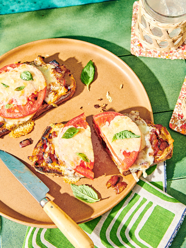 Cheese Toasts with Bacon Jam and Tomato