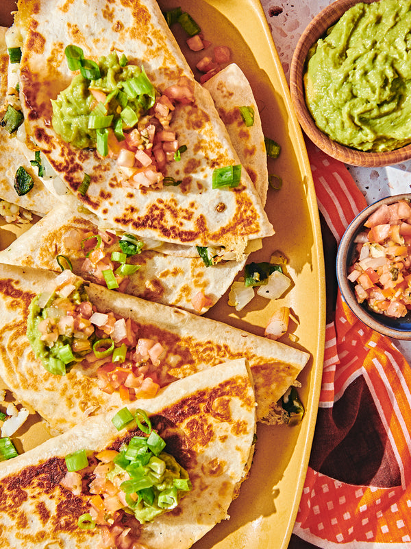 Shrimp, Poblano, and Pickled Jalapeno Quesadillas 