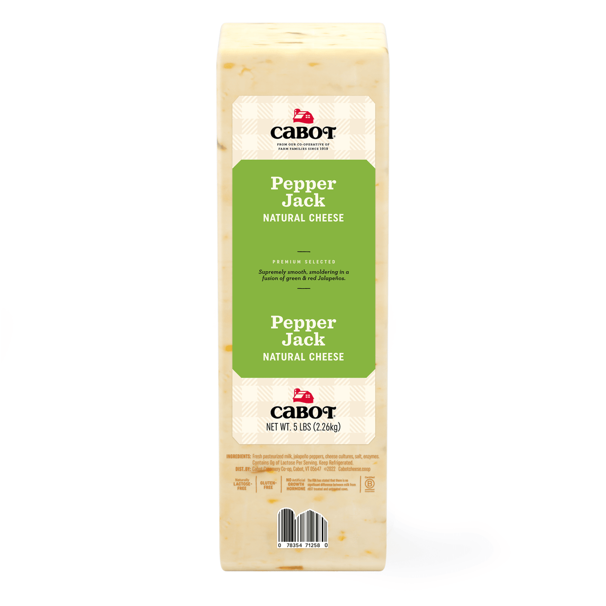 Cabot Pepper Jack Cheese, Loaf Cabot Foodservice