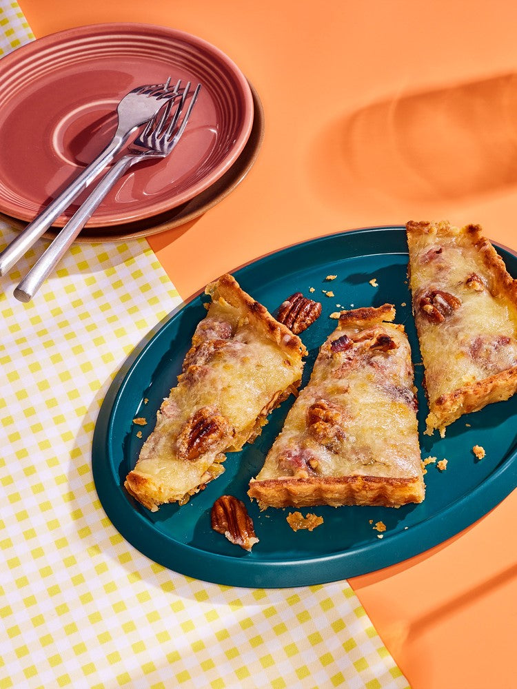 Savory Pecan and Caramelized Onion Tart with Cheddar Crust 