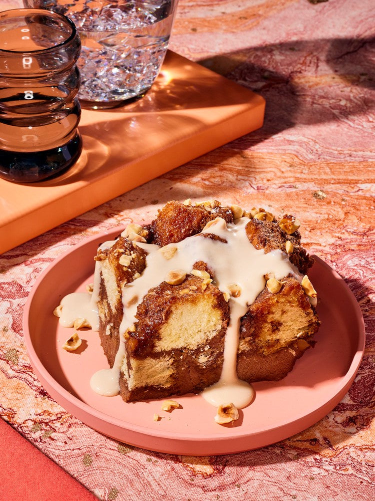 Chocolate Hazelnut Sour Cream Pudding with Brown Sugar Creme Sauce 