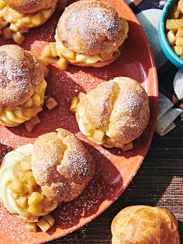 Cream Puffs with a Sweet Apple-Cheddar Pastry Cream 