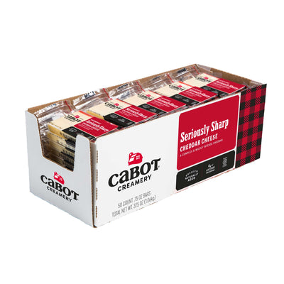 Cabot Seriously Sharp Cheddar Cheese, Snack Bars 50 ct