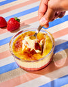 Strawberry Rhubarb Sour Cream Crème Brûlée