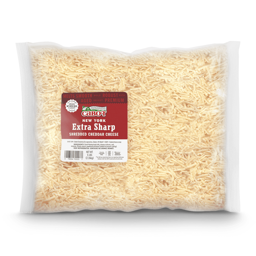 Cabot Creamery Food Service-Cheese-Cabot Creamery-5lb Shredded-Cabot New York Extra Sharp Cheddar Cheese, Shredded